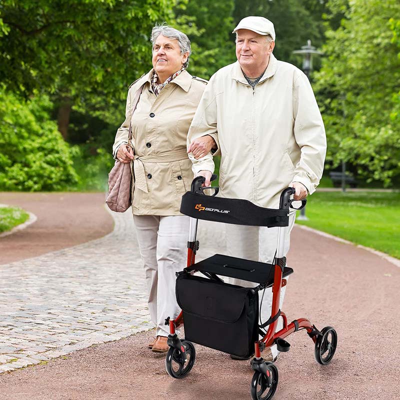 2 in 1 Folding Rollator Walker with Seat & 8