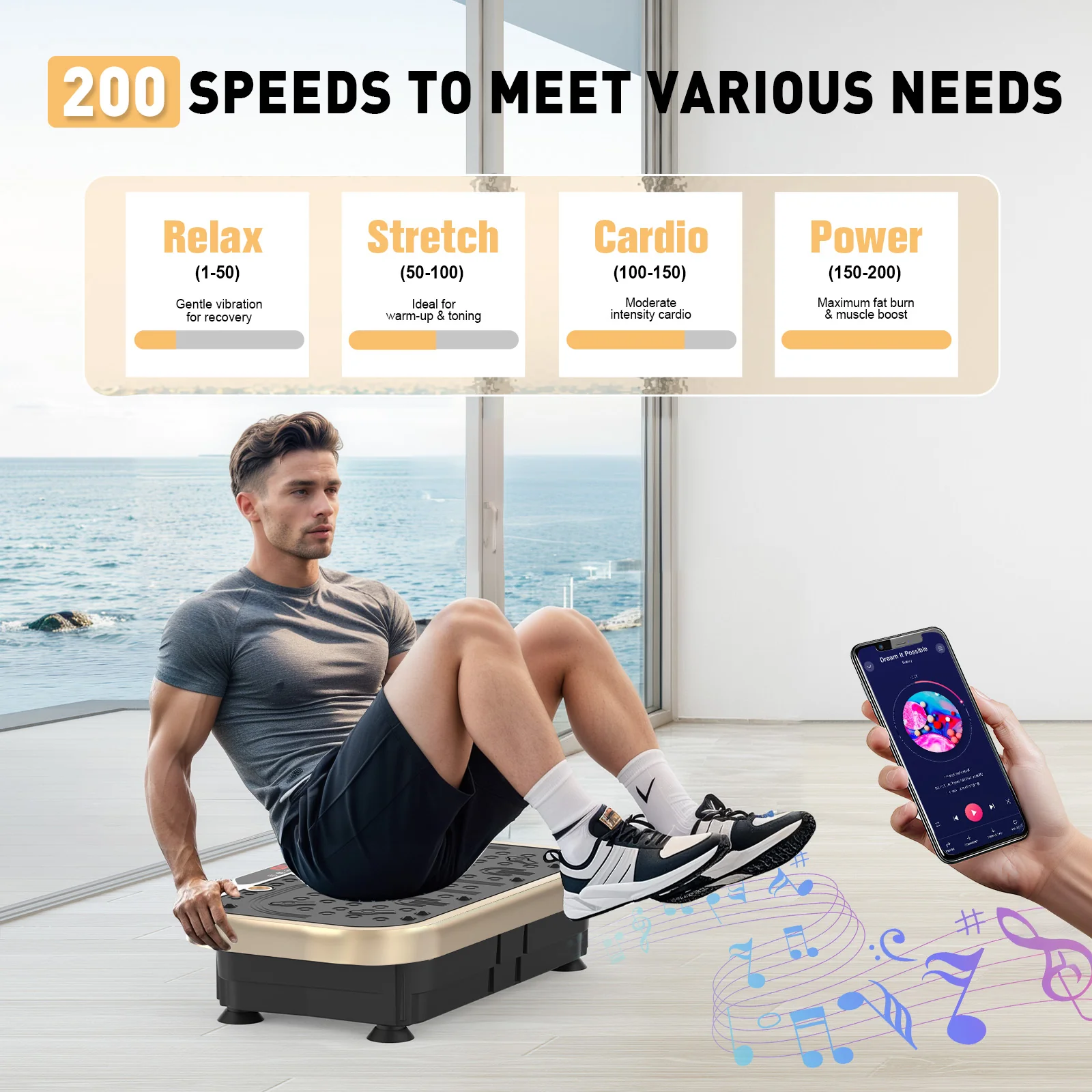 Vibration Plate Exercise Machine 150kg Capacity