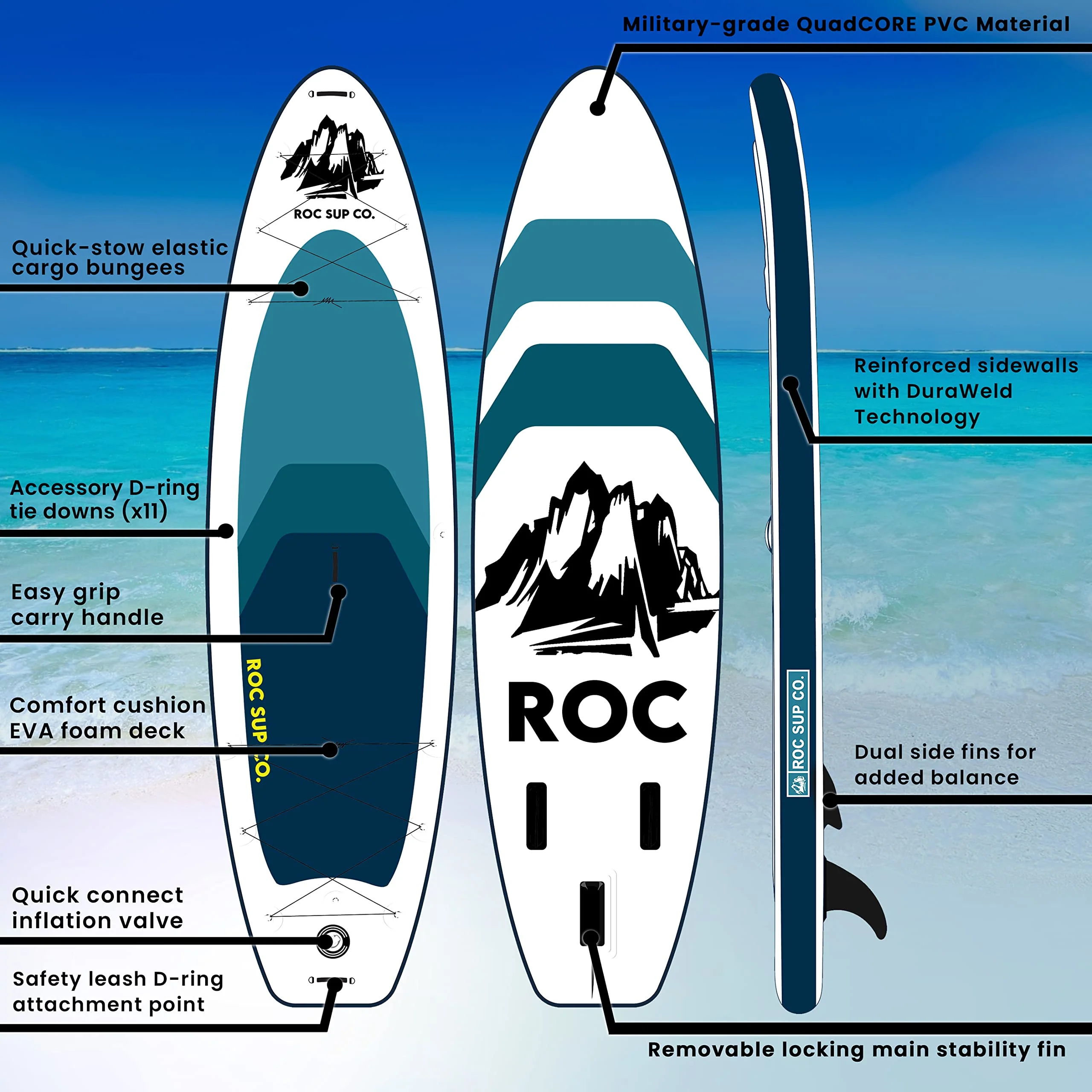 Roc Inflatable Stand Up Paddle Boards 10 ft 6 in