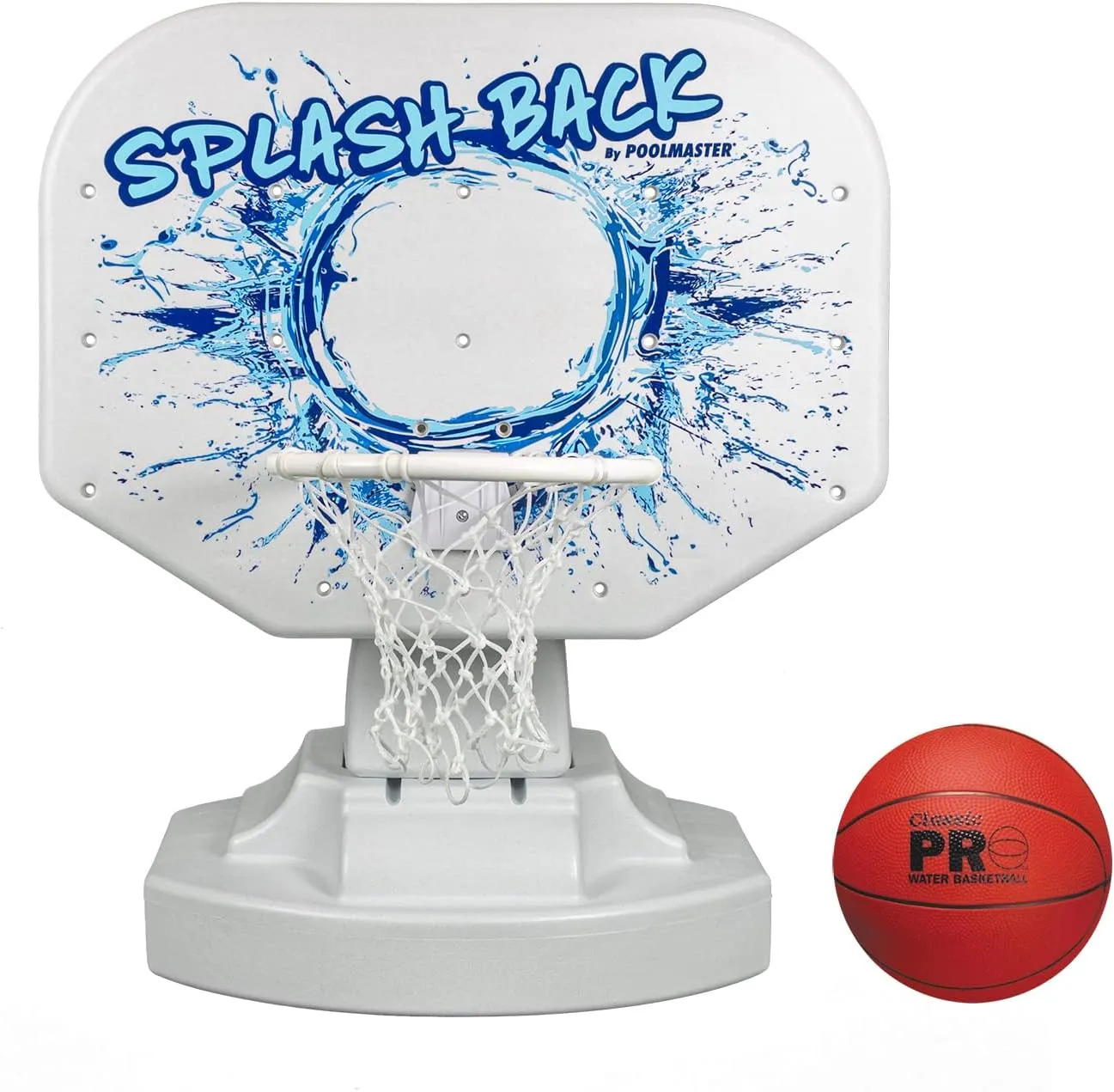 Poolmaster Splashback Poolside Basketball Hoop Game Set, All-Weather Backboard, Blue, 34���x45���x38���