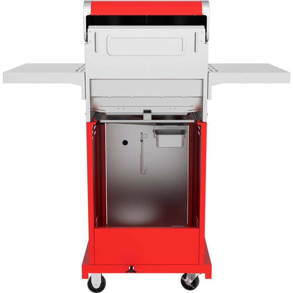 Nexgrill Deluxe 2-Burner Propane Gas Grill, Red ?C Stainless Steel, 28,000 BTUs, Compact Design