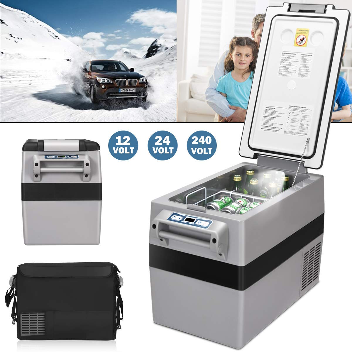 44 Quart Portable Refrigerator/Freezer Compact Vehicle Car