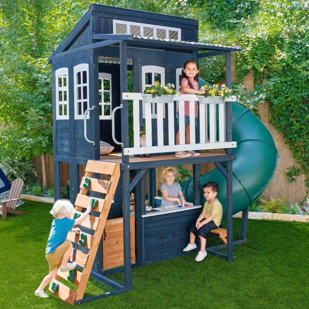 Backyard Discovery Skyfort III Cedar Swing Set w/ Tube Slide �C DIY