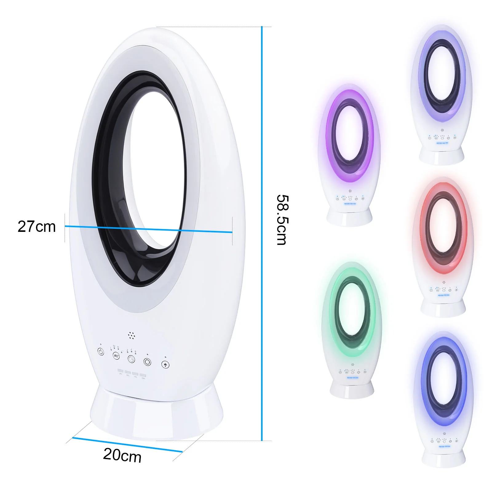 Bladeless Tower Fan Powerful Desk Fan with 4 Speeds