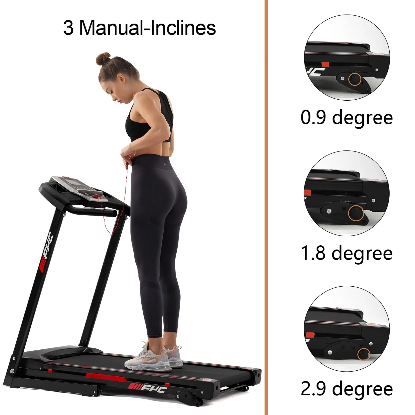 FYC 3.5HP 330 LBS Weight Capacity Folding Treadmill with Incline, Portable Electric Treadmill for Home Running Walking Jogging Exercise w/ 12 Preset Programs, Indoor House Workout Training Exercise