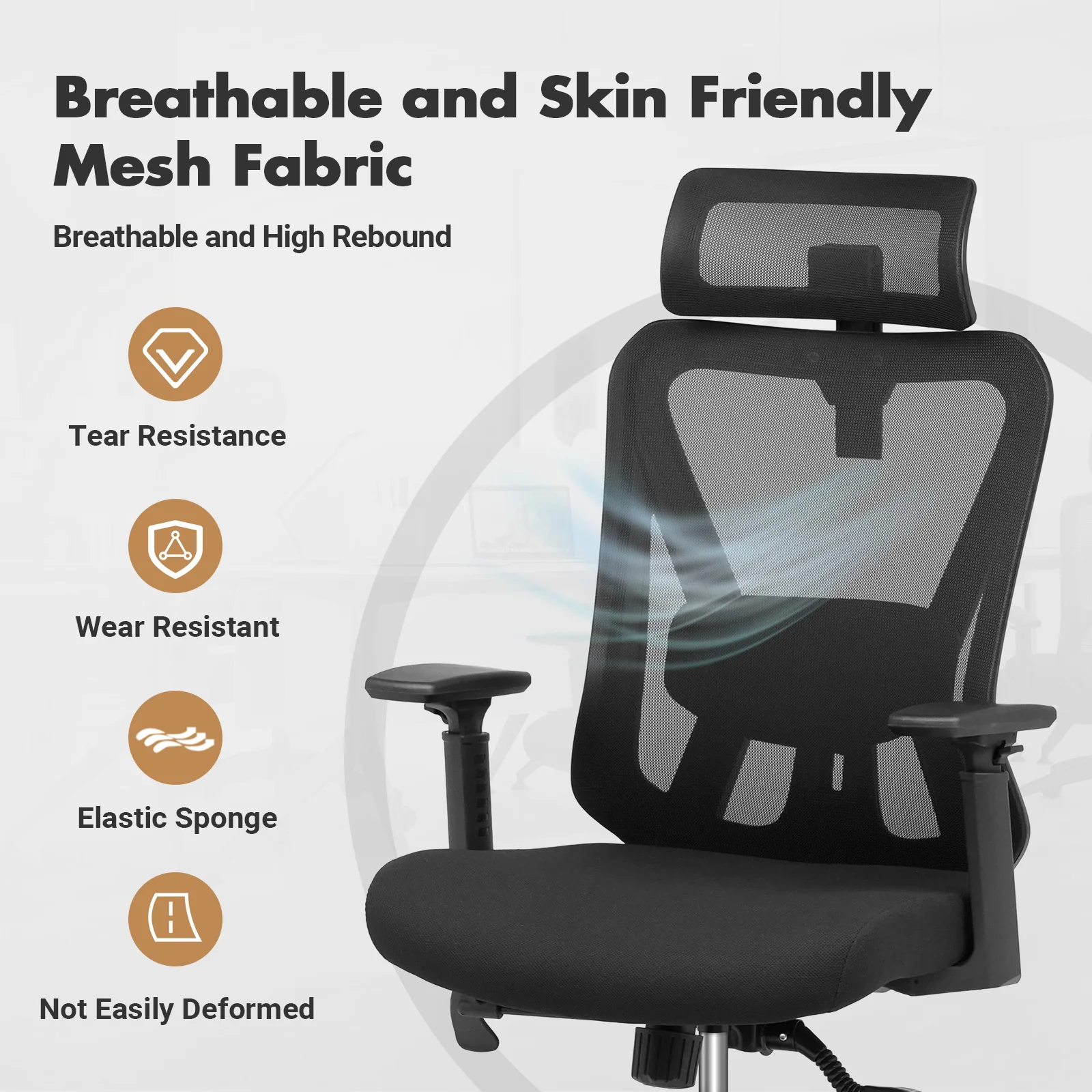 Ergonomic Office Chair Mesh High Back Desk Chair
