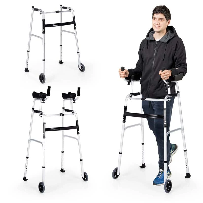 Foldable Standard Walker 440lbs Walking Mobility Aid with 5