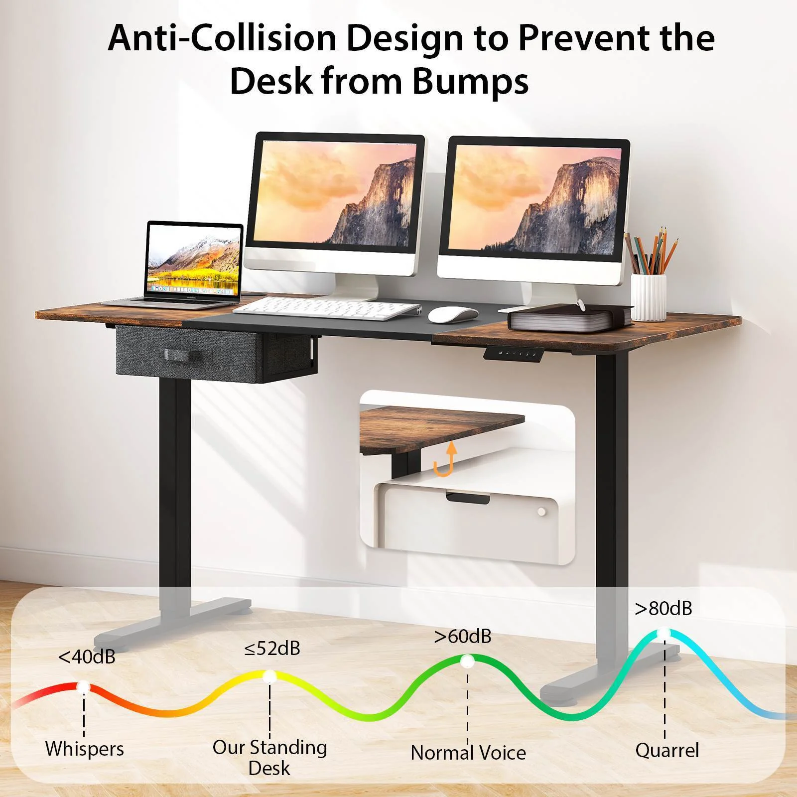 140x70cm Electric Standing Desk Height Adjustable Stand up Computer Workstation