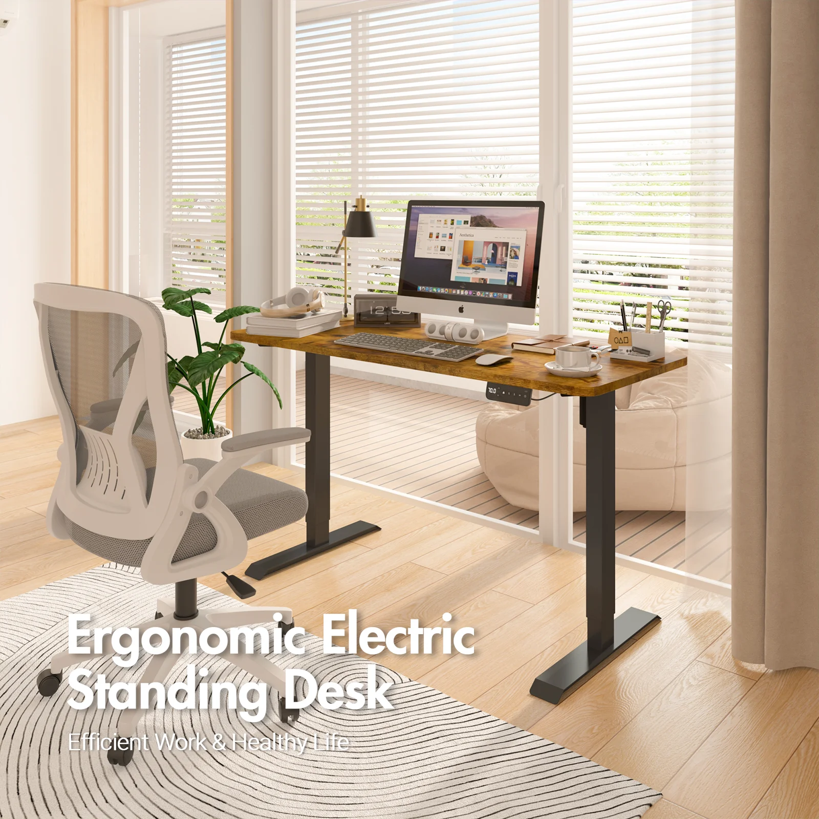 Electric Standing Desk  Adjustable Height 140cm