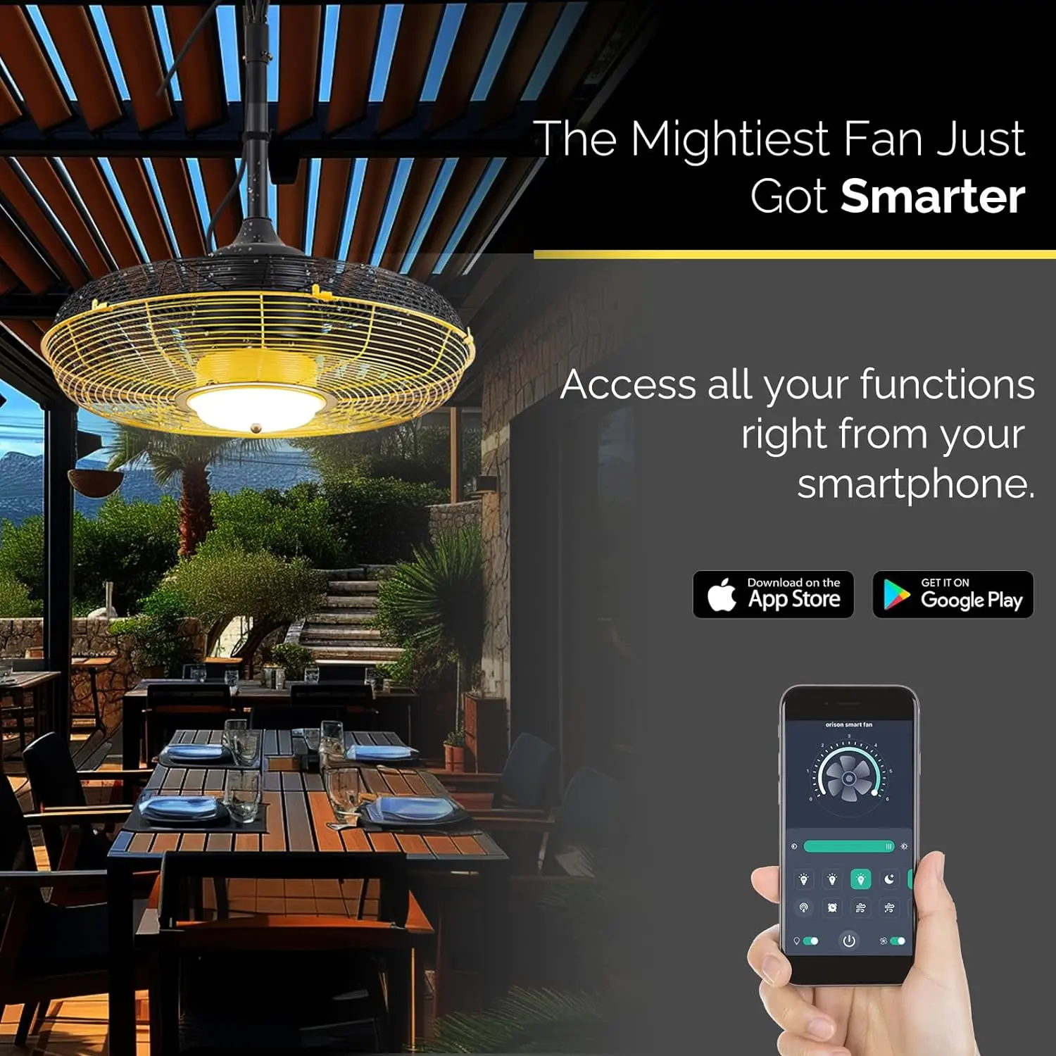 21 Outdoor Ceiling Fan with Light, Plug in Ceiling Fan with Remote, Gazebo Fans Outdoor Hanging for Patios Waterproof, Wet Rated Hanging Fan with App Control