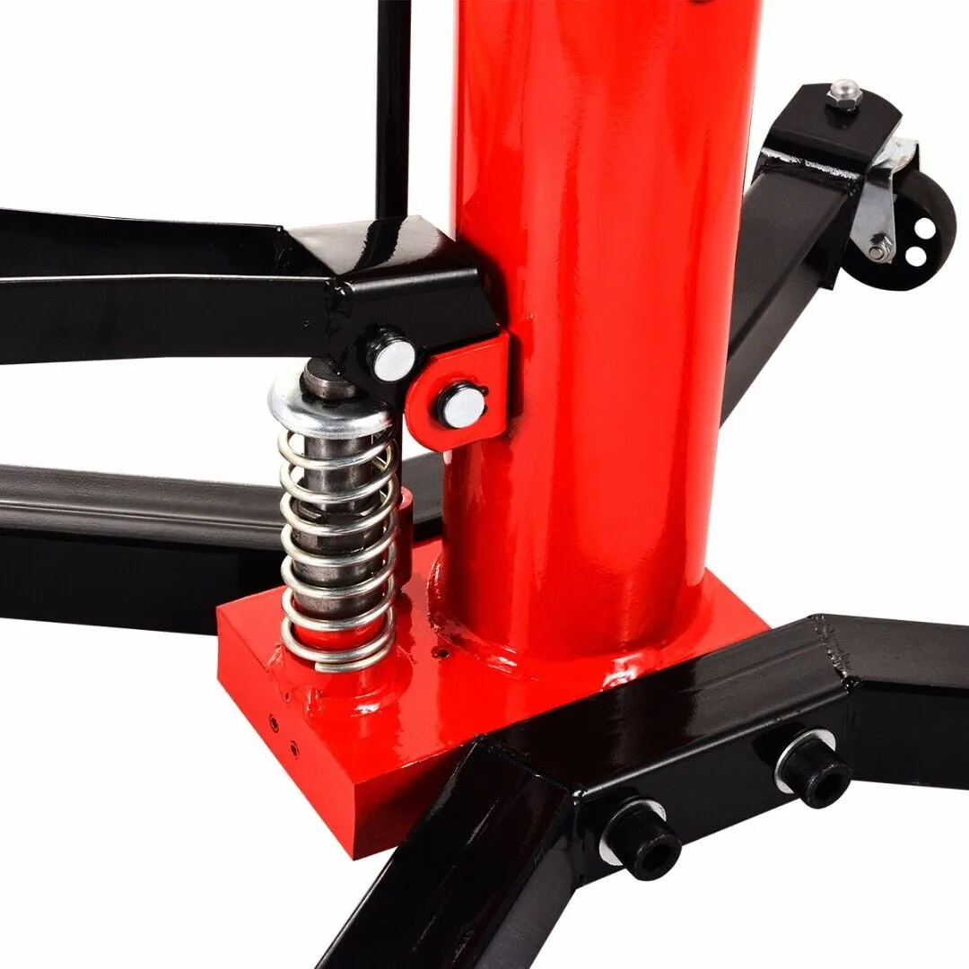 Hydraulic Car Transmission Jack Vertical Lift,1660 Pounds,360°Rotating Wheel Lift,Red