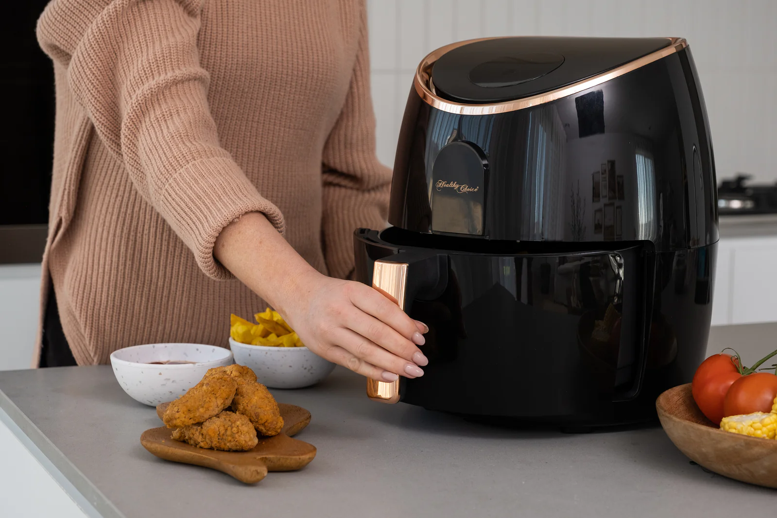 7.1L Digital Air Fryer Kitchen Appliances Black/Rose Gold