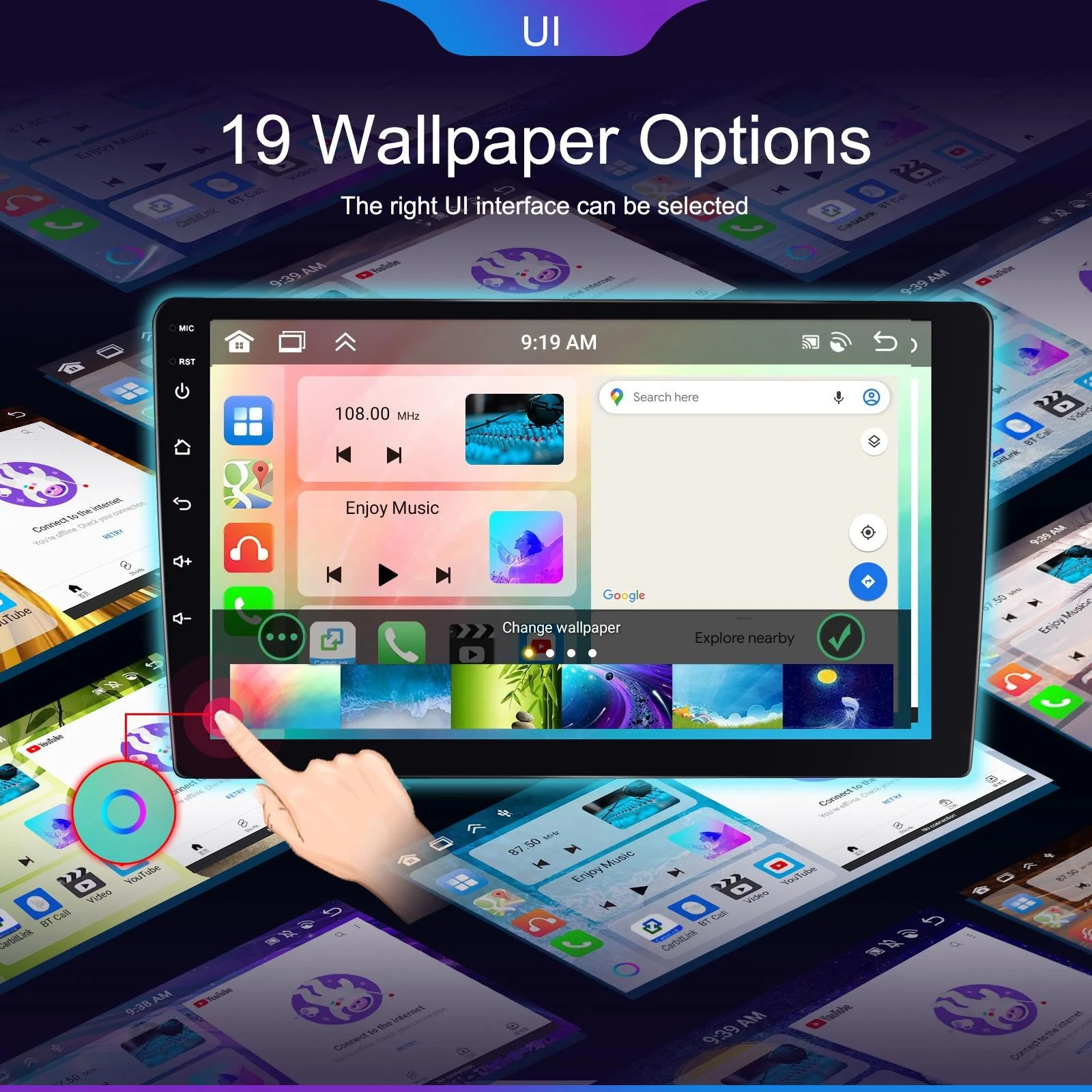 6 + 128G Android Car Bluetooth Player With Gps Navigation - Standard + Ahd Camera 7 Inch