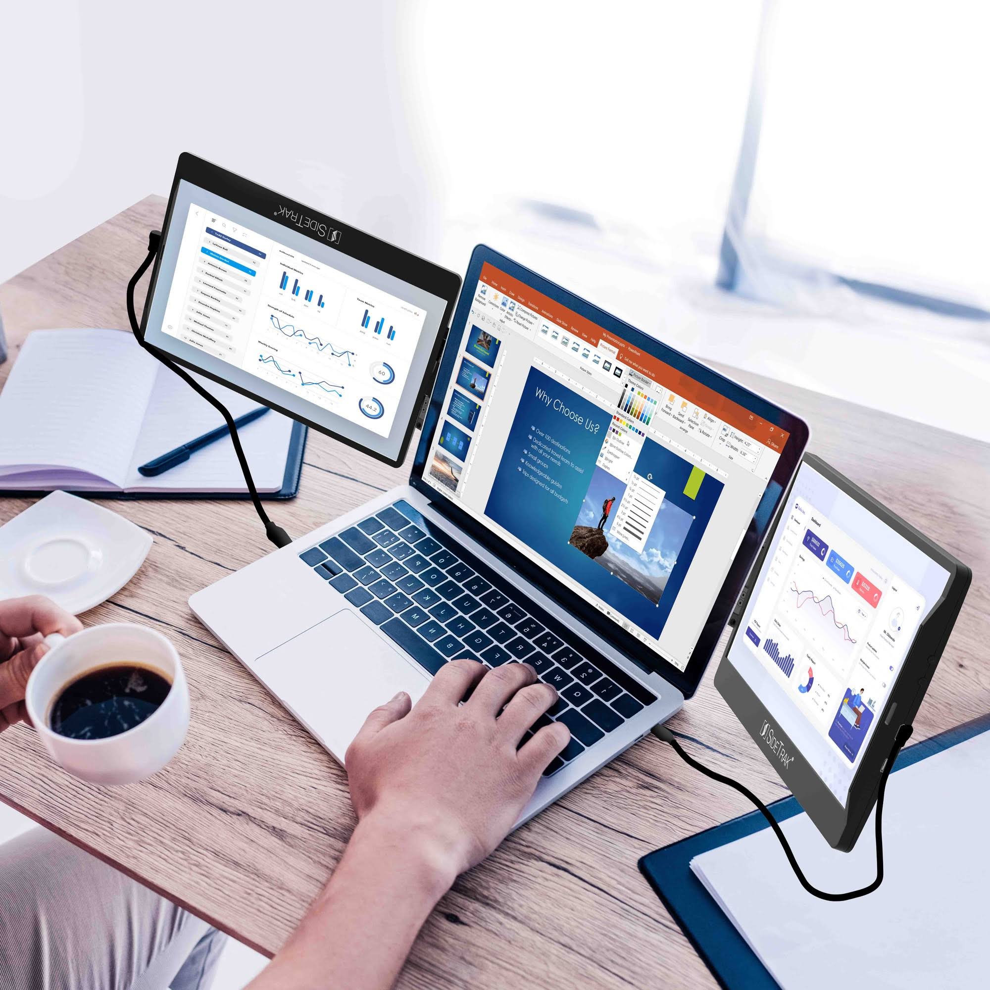 SideTrak Swivel Triple Portable 12.5x22 Monitor 2-Pack - Black 82868419