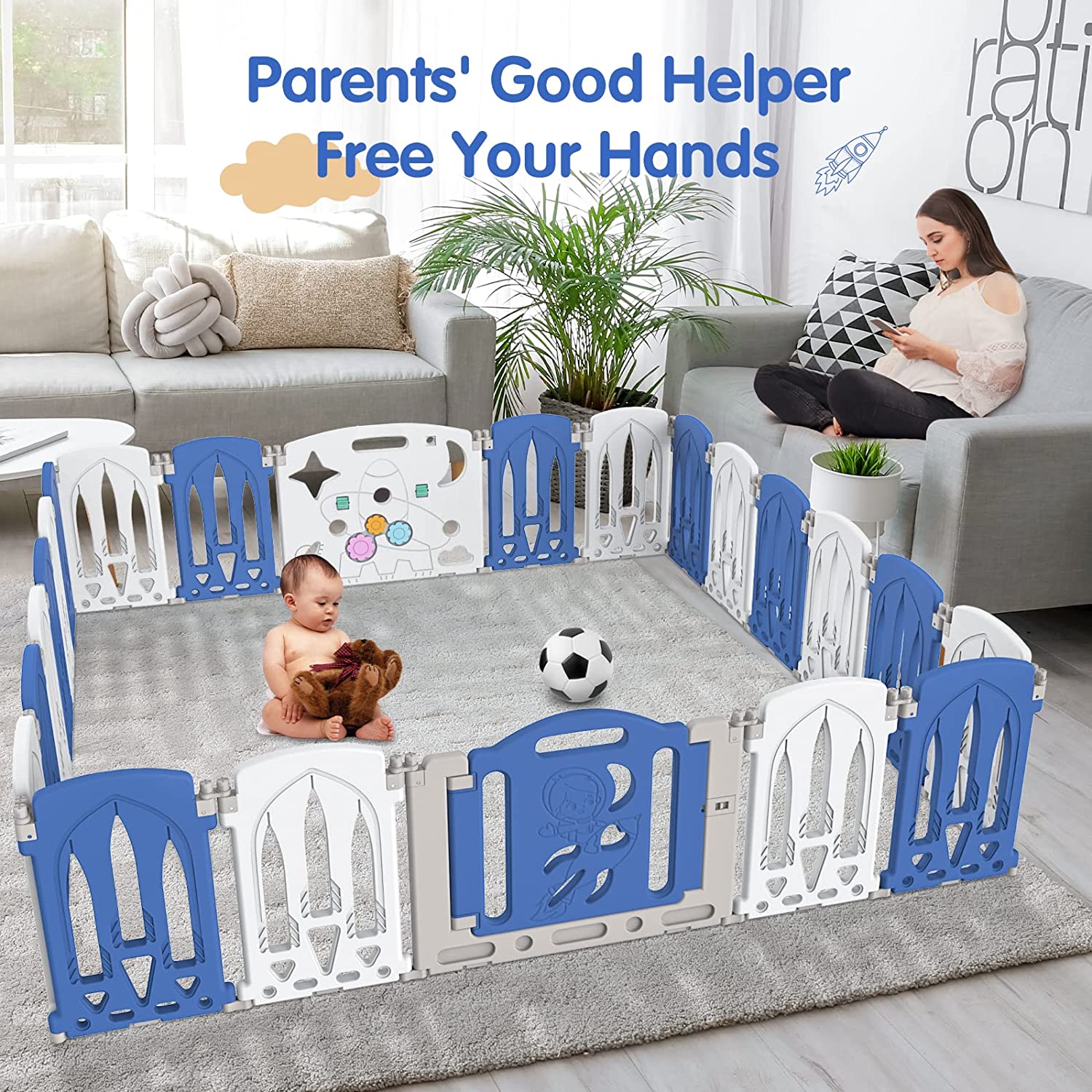 Baby Playpen Foldable Toddler Fence Room