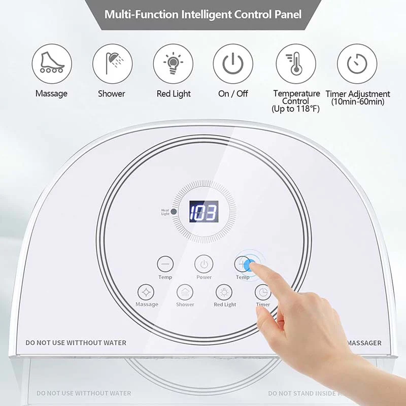 Foot Spa Bath Massager Pedicure Spa Tub with Heat, 2 Rollers, 4 Shiatsu Massagers, Temperature Control, Timer, 3-Angle Shower