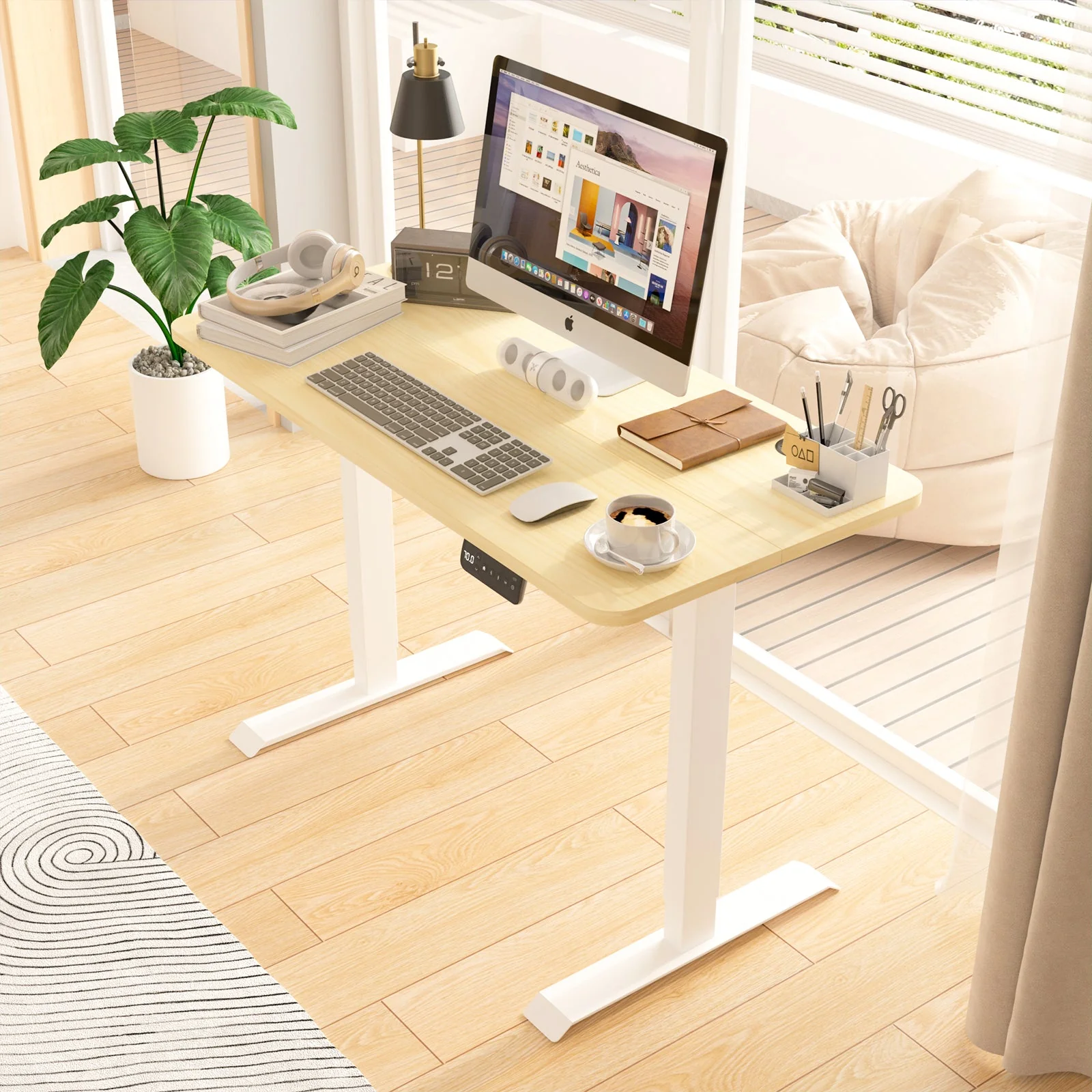 Electric Standing Desk  Adjustable Height 140cm