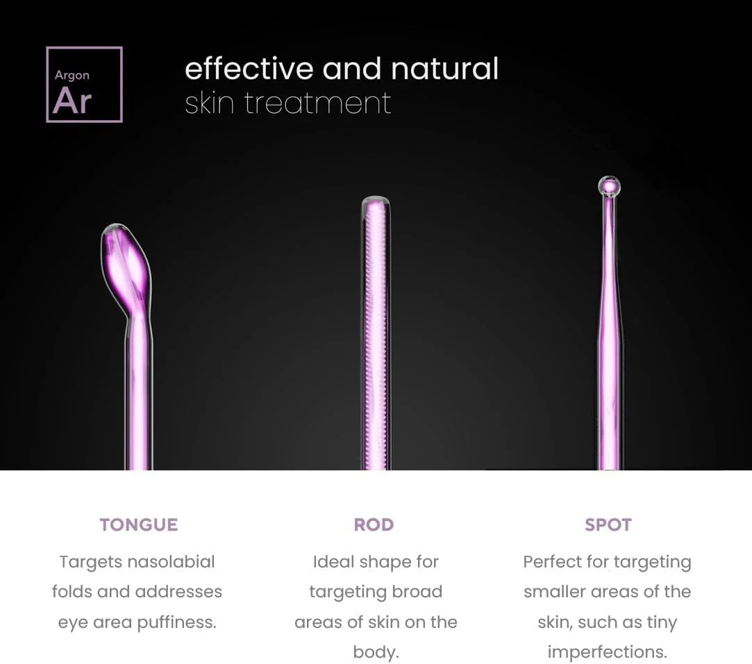 NuDerma Professional Skin Therapy Wand - Portable Skin Therapy Machine with 6 Neon & Argon Wands �C Boost Your Skin �C Clear Firm & Tighten