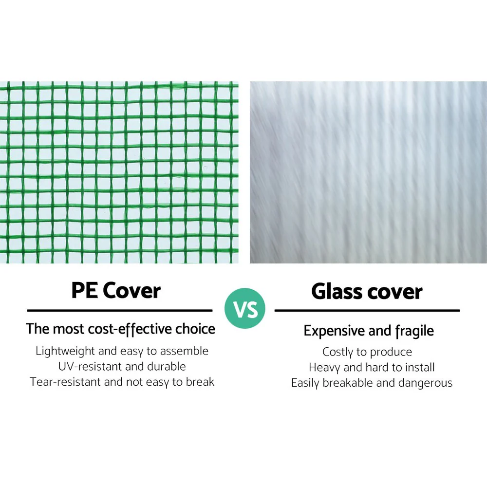 All-Weather Tunnel Greenhouse with PE Cover & Steel Frame - Greenfingers