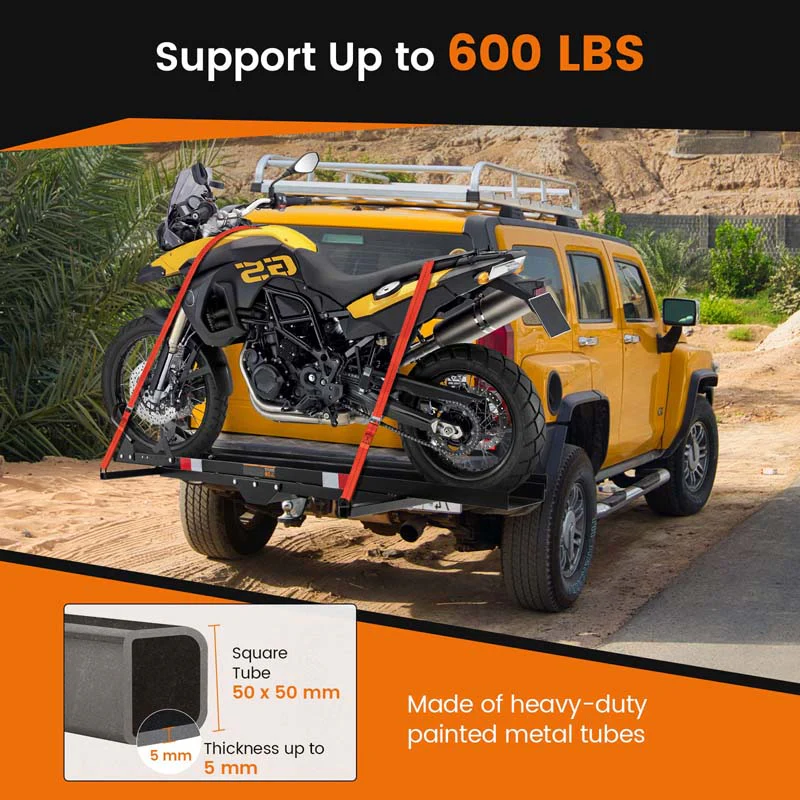 600LBS Motorcycle Hitch Carrier Fit Up to 7.5