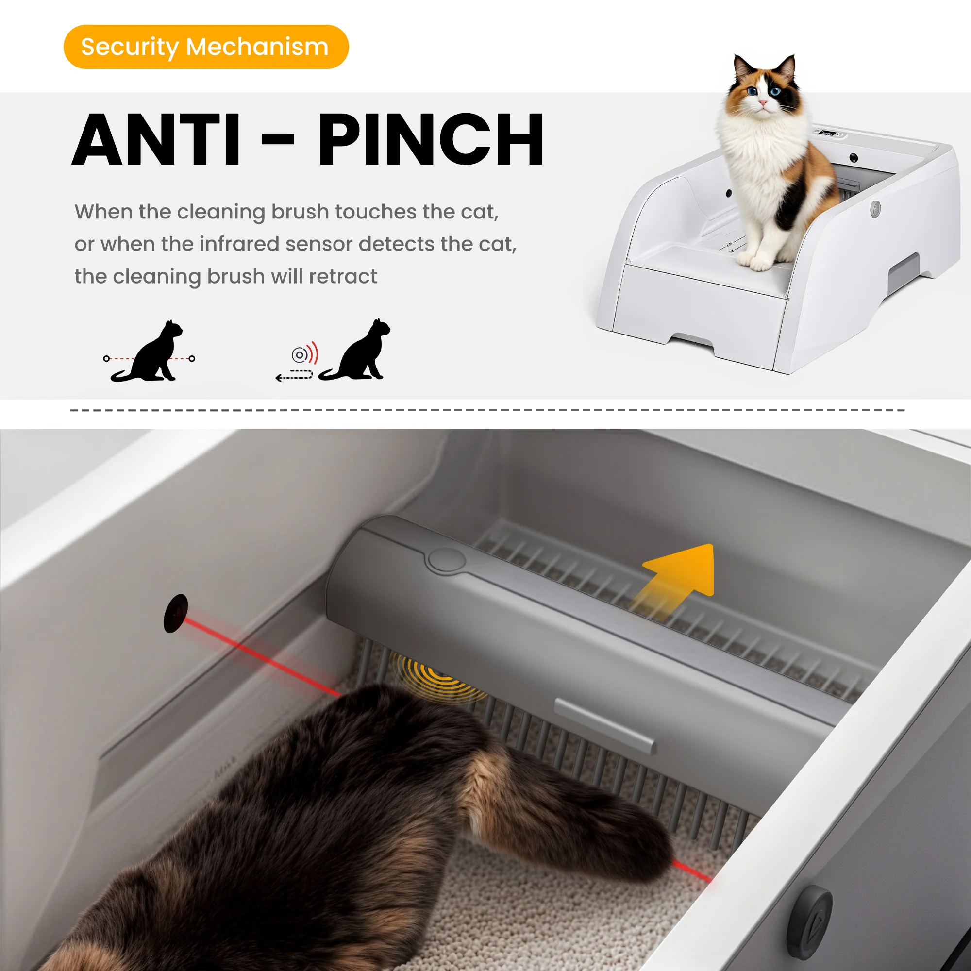 Self Cleaning Cat Litter Box with App Control
