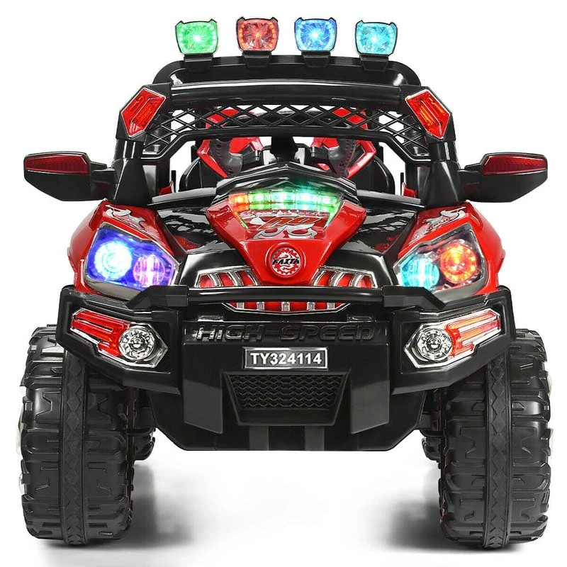 Kids Ride On Truck SUV 12V Battery Powered Electric Riding Toy Car with Colorful LED Lights & Remote Control