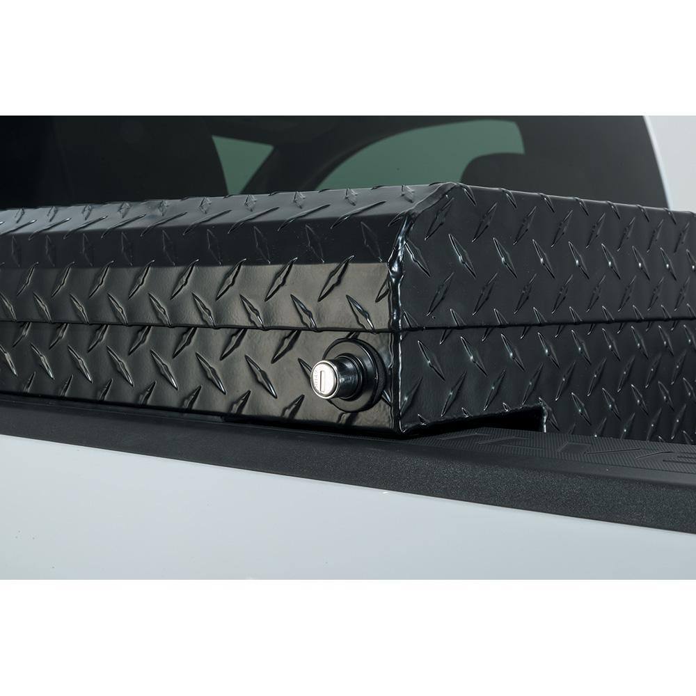 Husky 61.86 Matte Black Aluminum Low Profile Truck Tool Box for Mid-Size Trucks