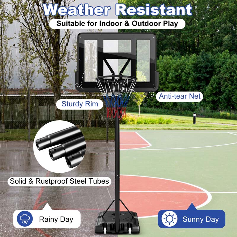 8-10FT 5-Level Height Adjustable Basketball Goal Stand with 44