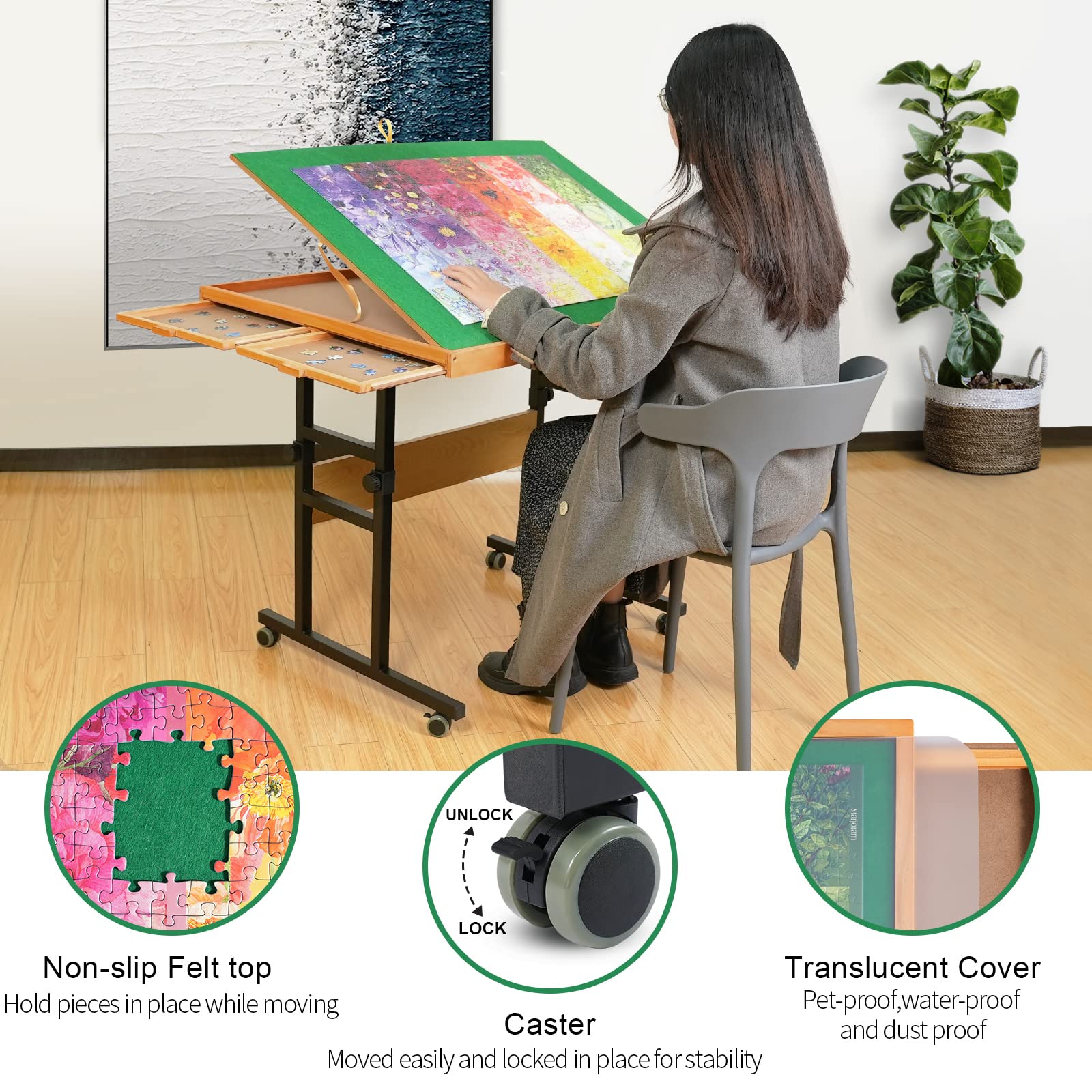ALL4JIG Adjustable 3 Tilting Angle Portable Drawers