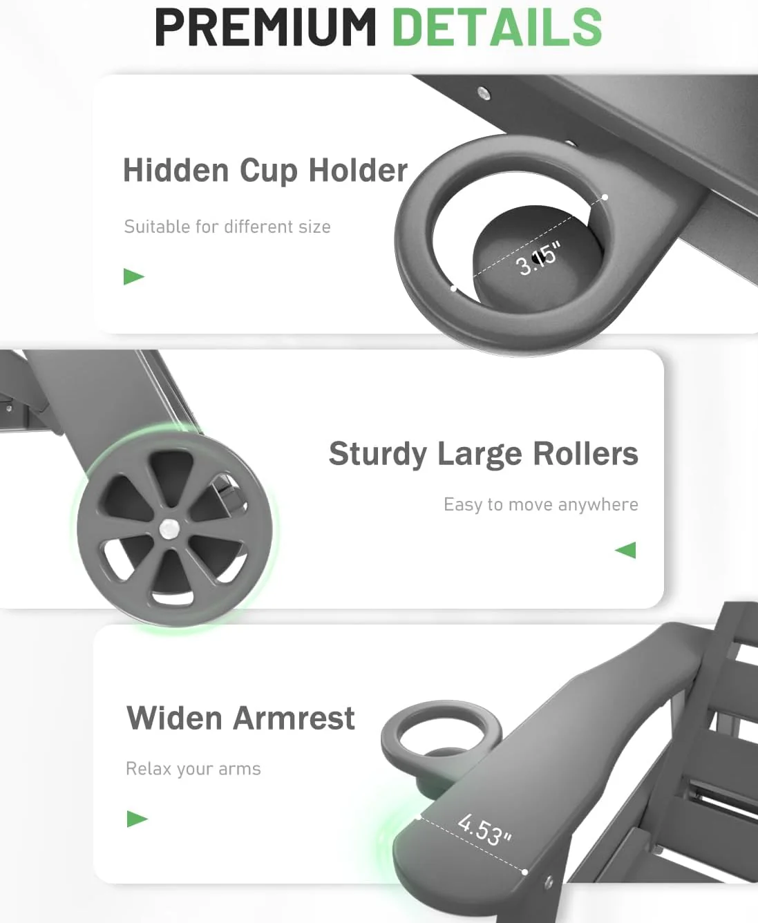 Lounge Chair Outdoor, Chaise Lounge, HDPE 6-Position Outdoor Chaise Lounge, Patio Lounge Chair with Wheels & Cup Holder for Pool Poolside Deck Backyard, Teak