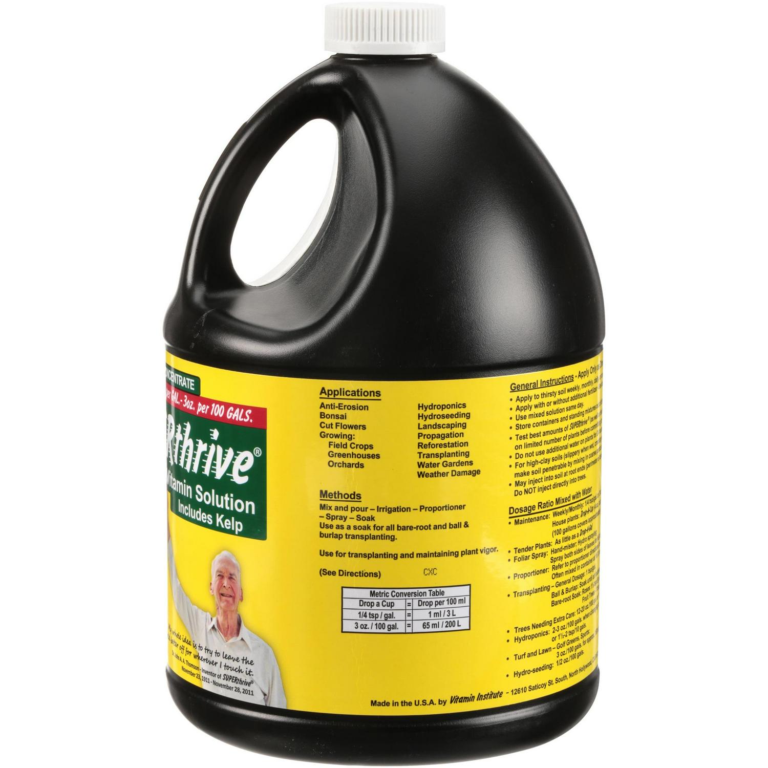 Superthrive Plant Vitamin Solution, 1 Gal �C Boosts Growth & Reduces Shock, Ideal for All Gardens