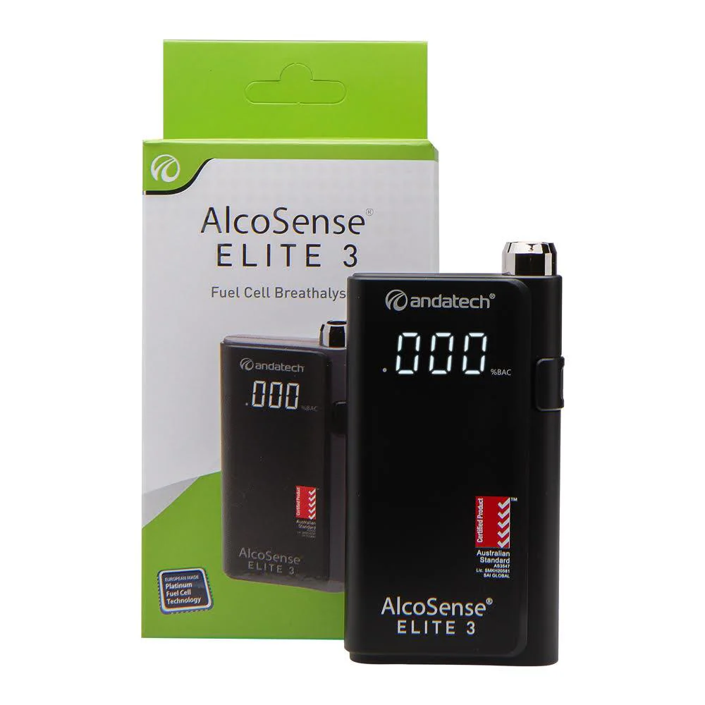 AlcoSense? Elite 3 Personal Breathalyser AS3547 Certified