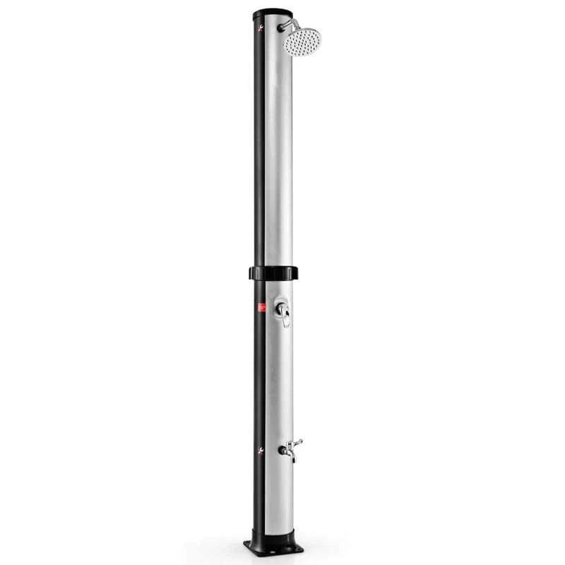 7.2 FT 10 Gallon Solar-Heated Outdoor Shower, 360�� Swivel Shower Head Freestanding Shower for Poolside Beach