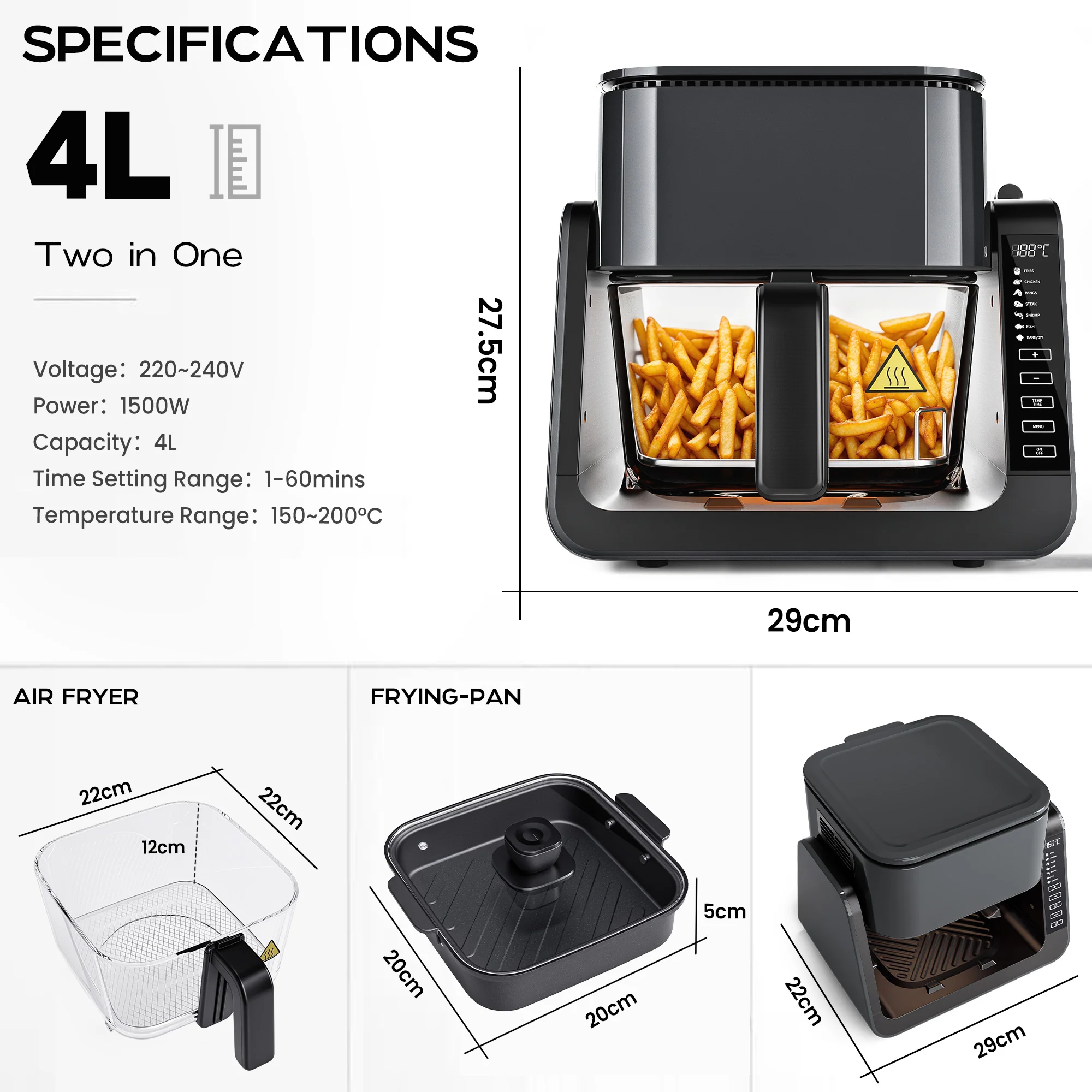 Multi-Functions Electric Air Fryer with Grill