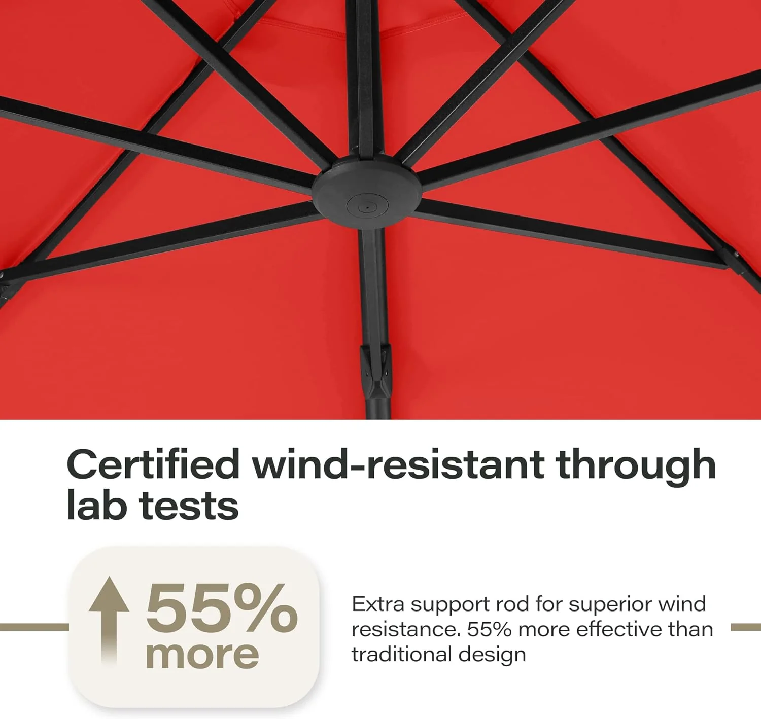 LAUSAINT HOME Outdoor Patio Umbrella with Base included, 11 FT Deluxe Curvy Cantilever Umbrella Heavy Duty Offset Hanging Umbrella with 360�� Rotation for Market, Pool, Garden, Backyard, Deck (Beige)