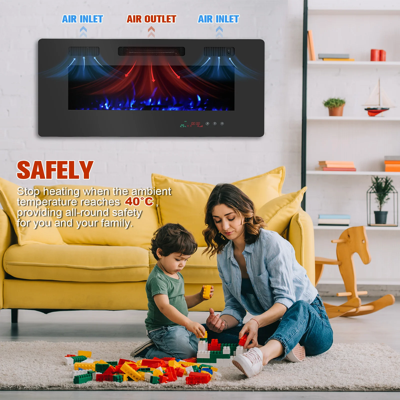 Electric Fireplace Heater Wall Recessed