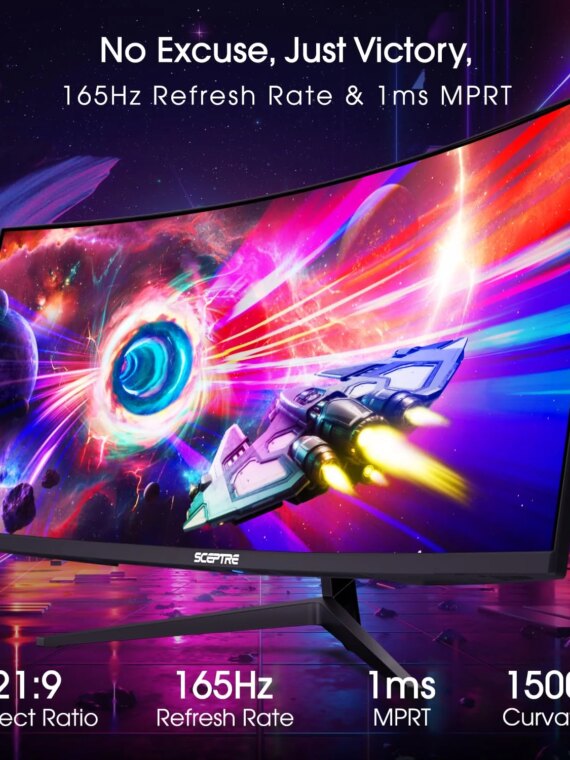 Sceptre 34 Inch 165Hz Curved Ultrawide WQHD Monitor