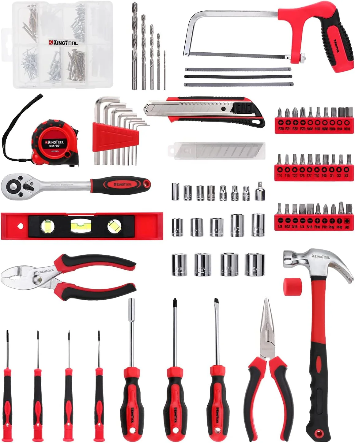 Home Tool Set Kit - 286 PCS Home Auto Repair Tool Kit with Rolling Tool Box, Mechanic Tool Sets with 21V Max Cordless Power drill, Perfect for Homeowner, Diyer, Handyman