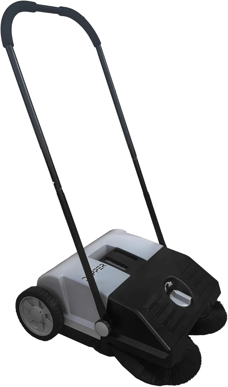 Walk-Behind Outdoor Hand Push Floor Sweeper - 5.25 Gallon Capacity - 25.5