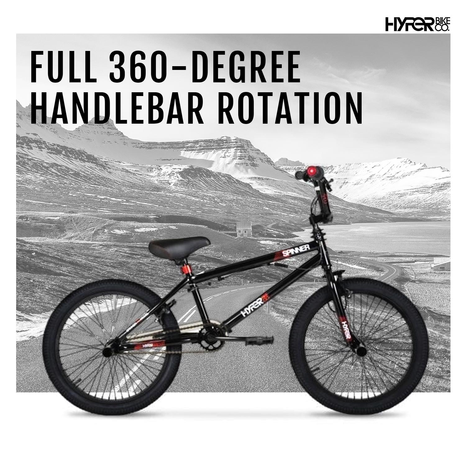 Hyper Bicycle 20 In. Boys Spinner BMX Bike, Kids, Black