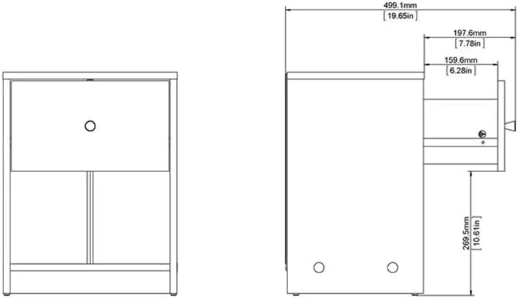 3-Pc Scandinavian Design Engineered Wood Bedroom Furniture Set with 3-Drawer Chest & 6-Drawer Double Dresser & 1-Drawer Nightstand, Pewter Plastic Handles, Smooth Plastic Glides, in Black