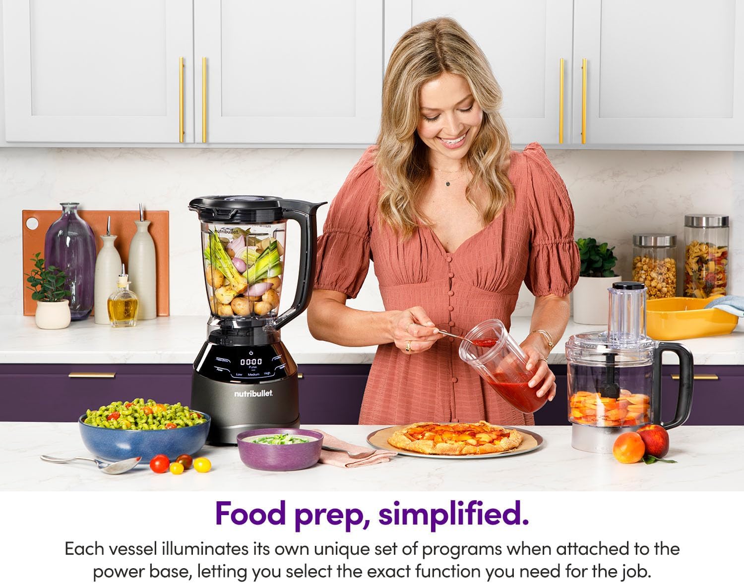 NutriBullet Smart Touch Triple Prep System Blender 1500W, Black, Full-sized Blender - Personal Blender - 7-Cup Food Processor In One (NBKS07100)