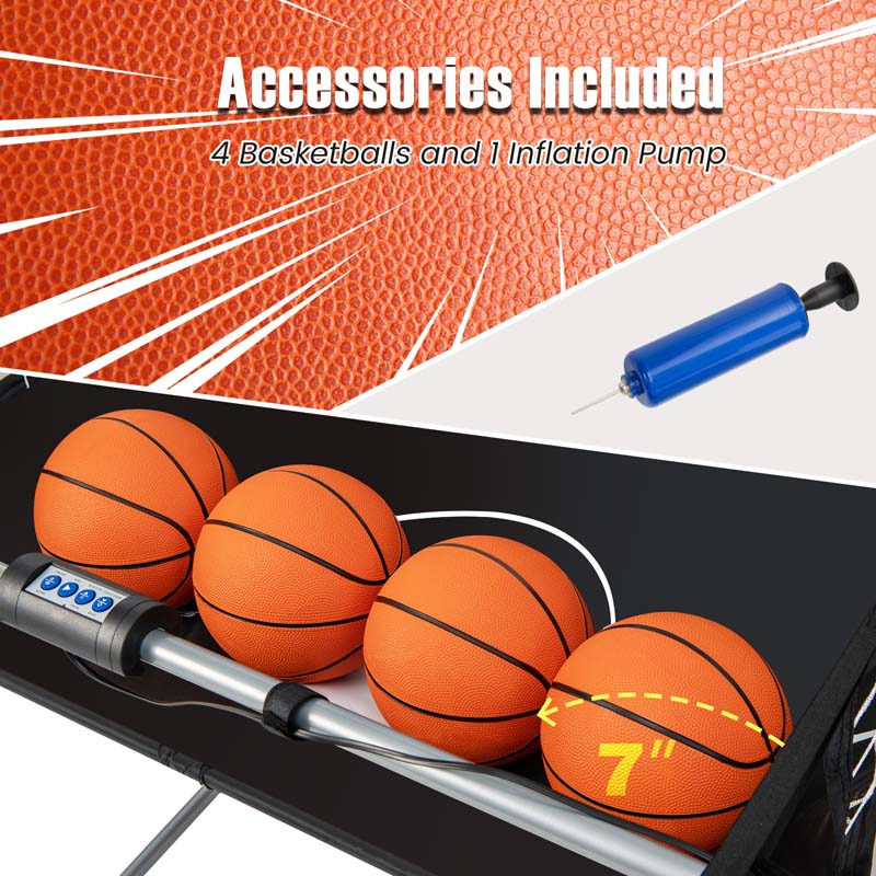 Foldable Basketball Arcade Game, Dual Shot Electronic Basketball Game Machine with 8 Game Modes