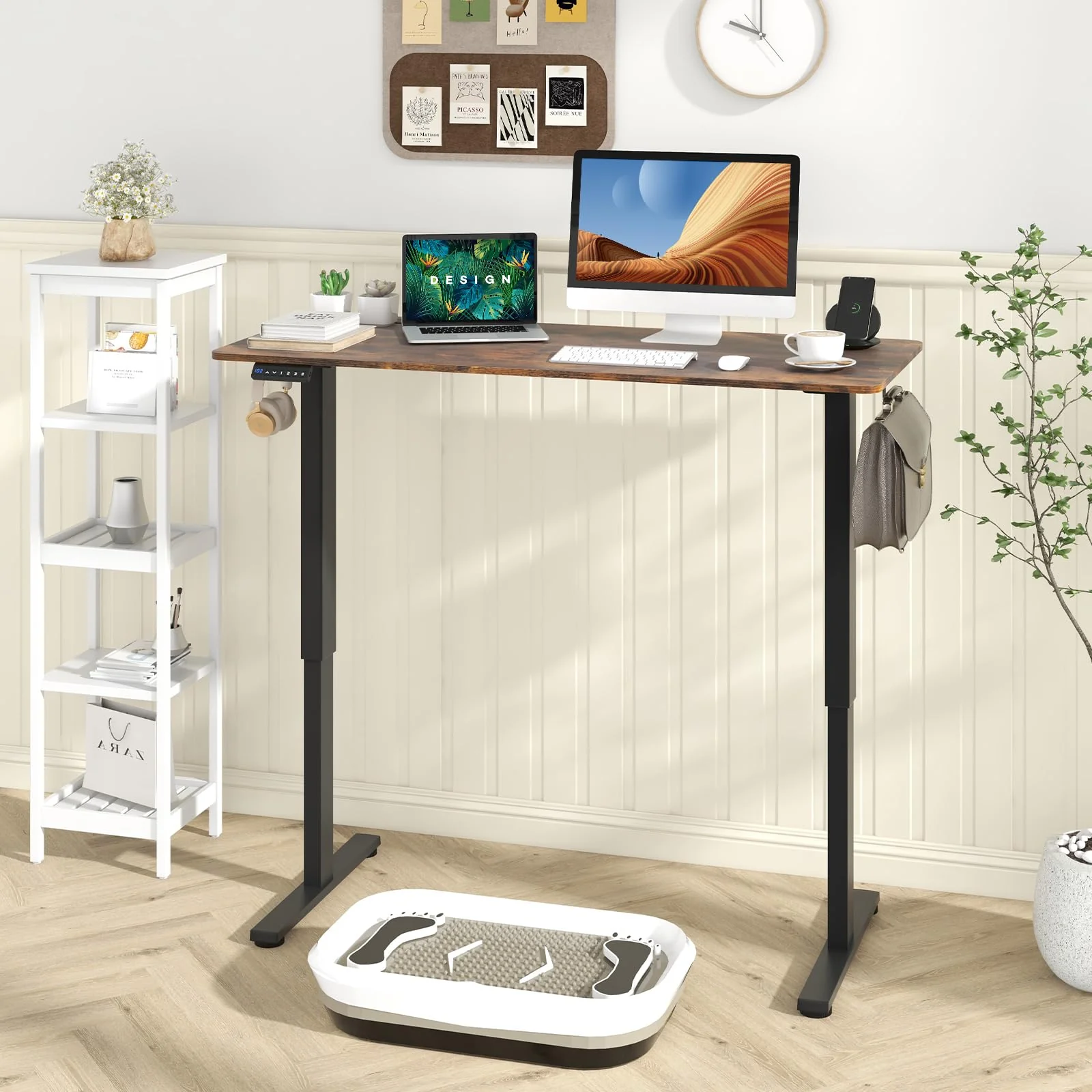 Giantex Electric Standing Desk, 140 x 60 cm Sit Stand Home Office Desk with 3 Memory Height Settings