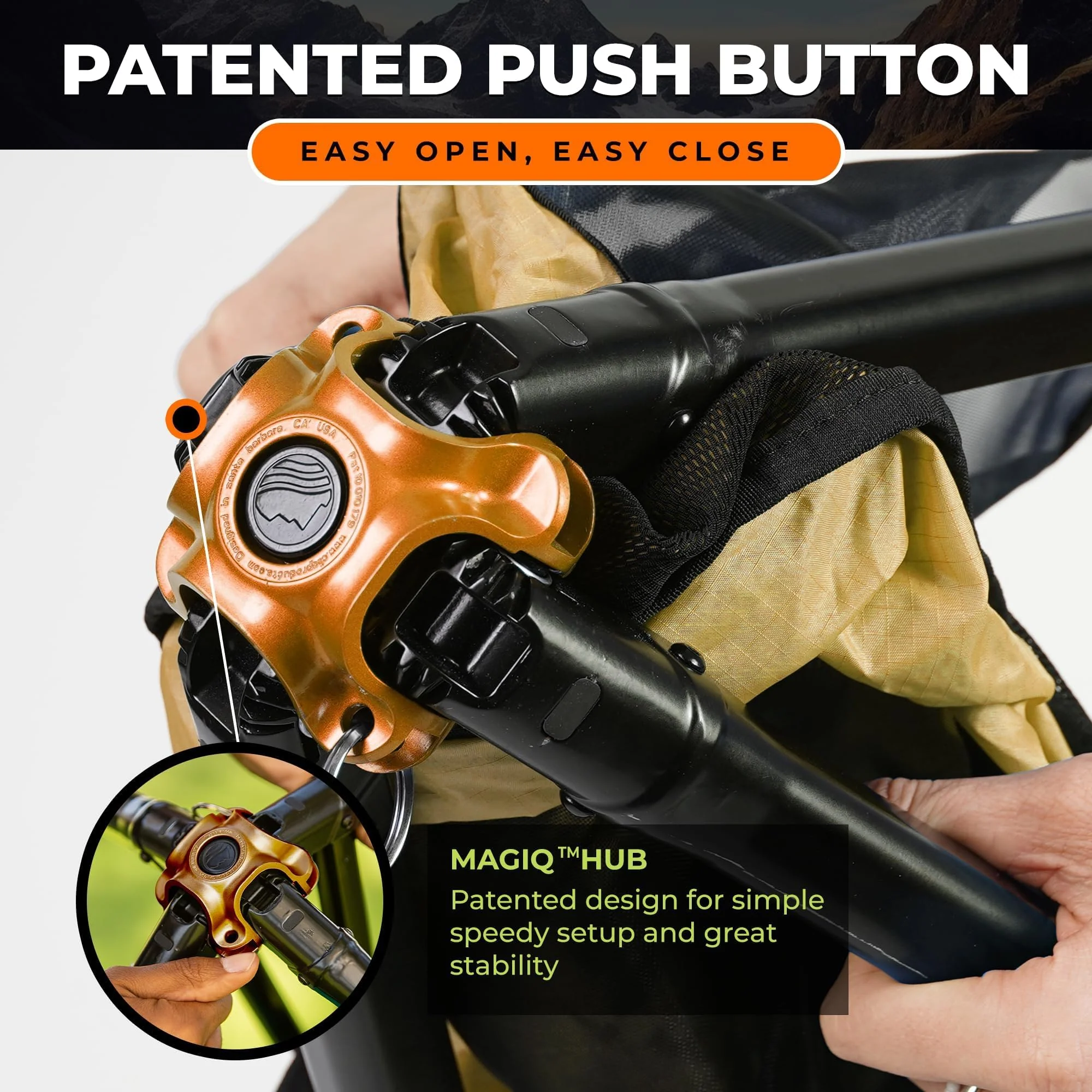 CLIQ Portable Folding Chair for Camping, Supports 300 Lbs