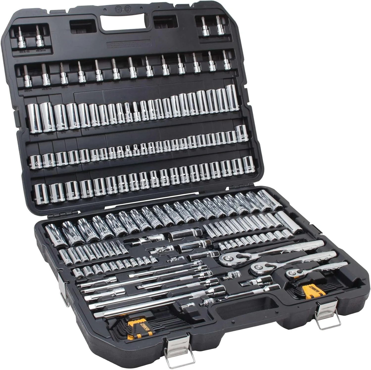 Mechanics Tool Set, SAE and Metric, 1/2, 1/4, 3/8 Drive Sizes, 192-Piece