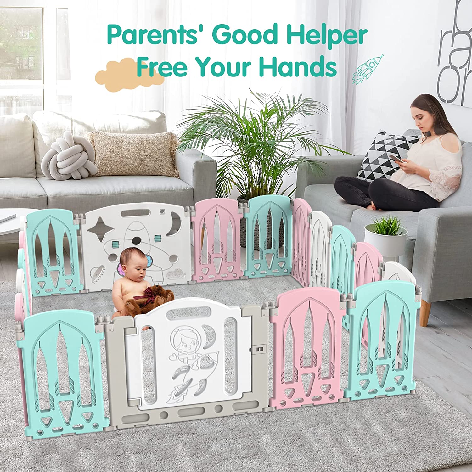 Baby Playpen Foldable Toddler Fence Room