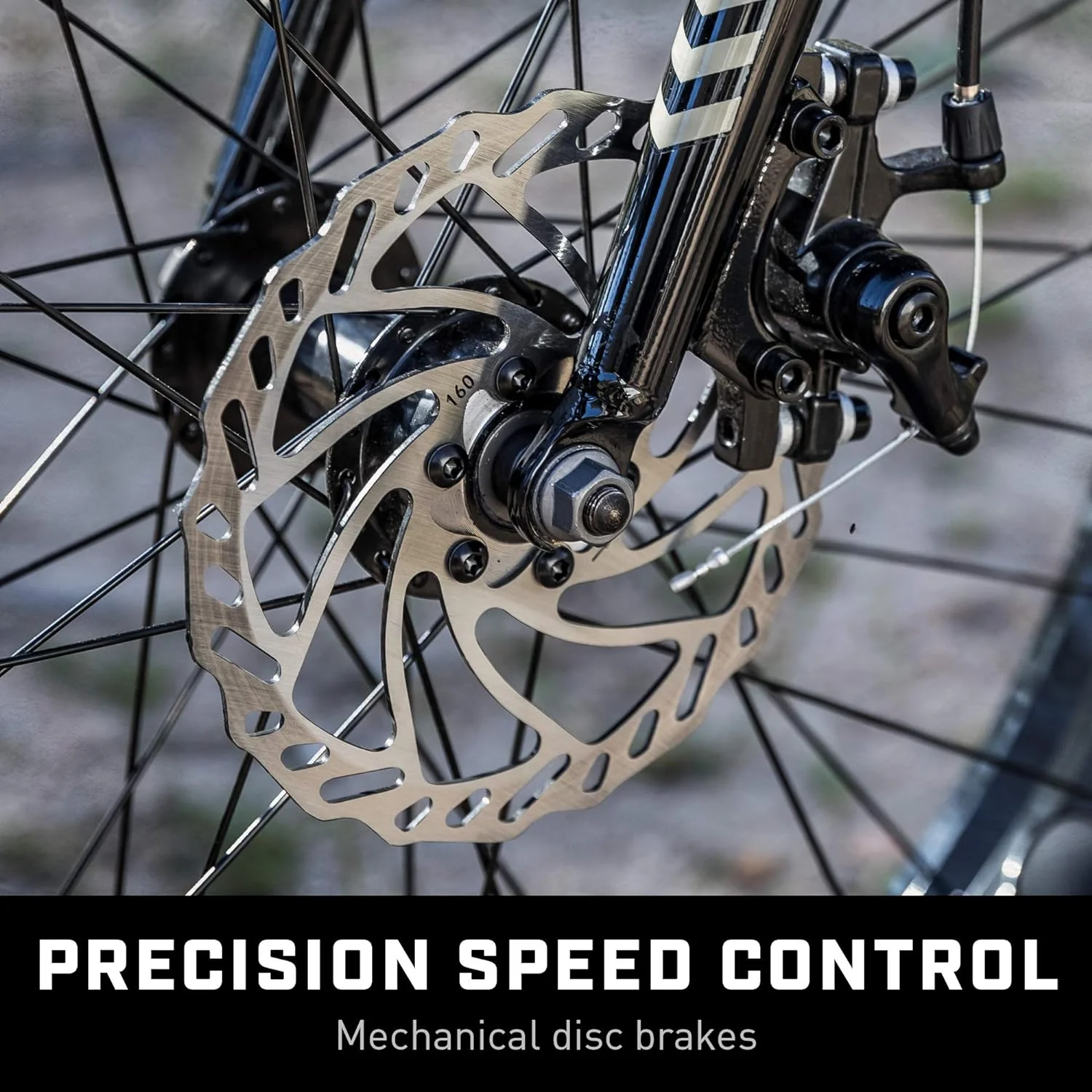 Malus Mens and Women Fat Tire Mountain Bike, 26-Inch Bicycle Wheels, 4-Inch Wide Knobby Tires, Steel Frame, 7 Speed Drivetrain, Shimano Rear Derailleur, Disc Brakes