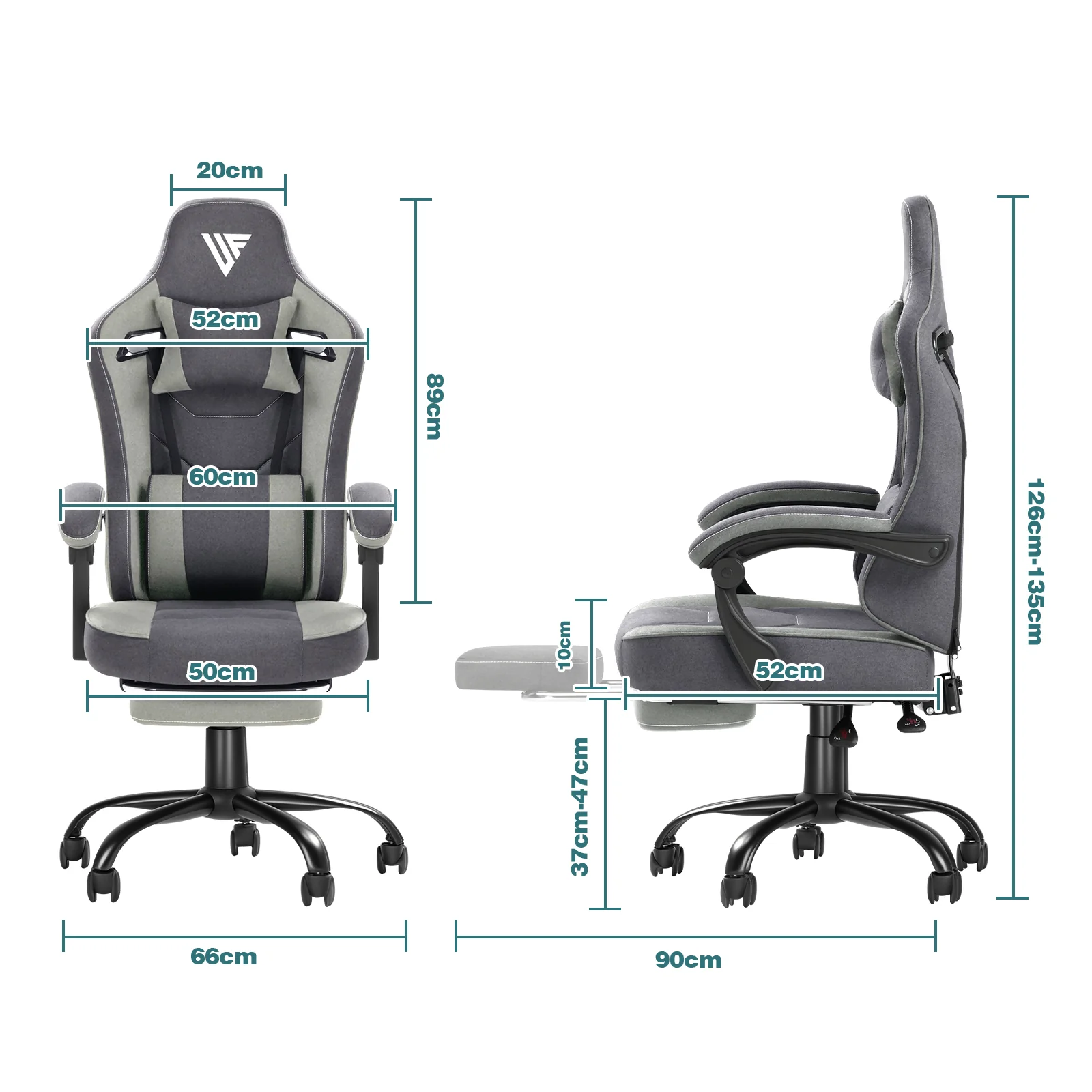 Ergonomic Gaming Chair with Footrest