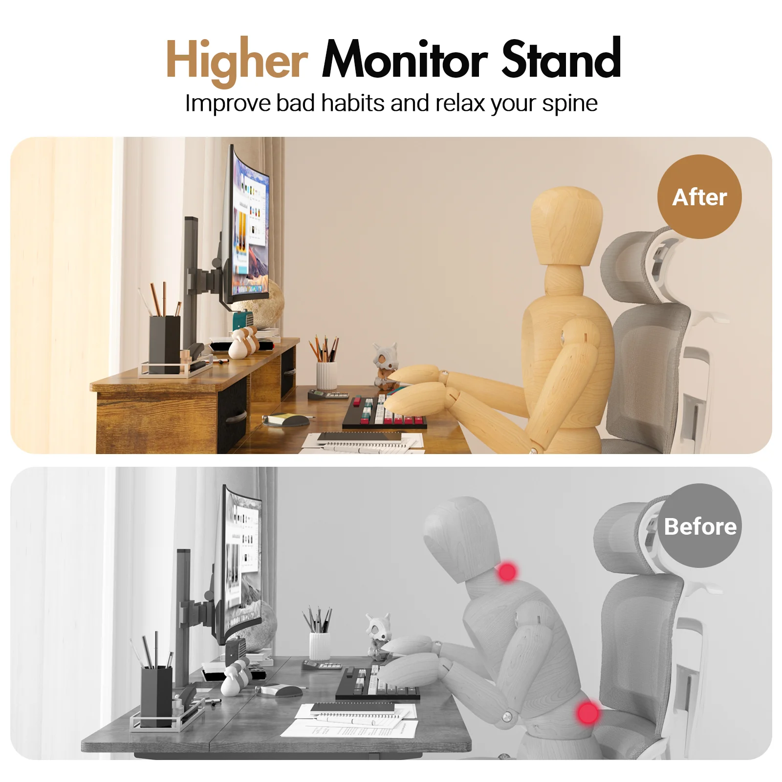 Electric Standing Desk with Monitor Stand